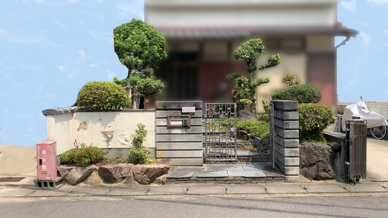 オープンガレージで来客時にも対応できるガレージスペースに